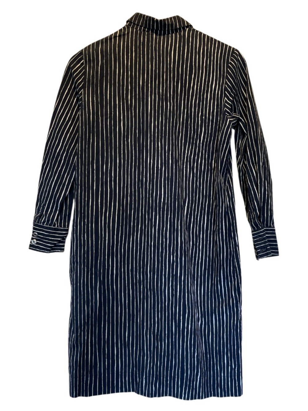 Marimekko Navy Blue Striped Kassandra Shirt Dress Size 34 US Size 4 - Picture 3 of 6